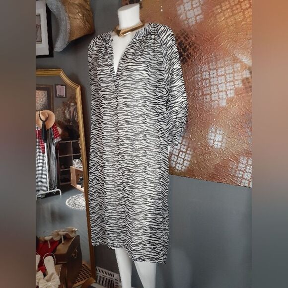 Zara NWT Sheer Zebra Print Midi Tunic Dress - Picture 16 of 16